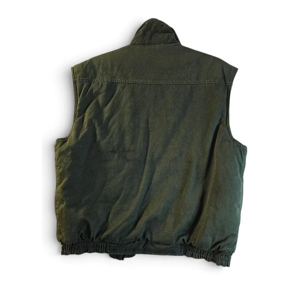 Totes Weather Protectors Vintage Utility Vest Flannel Lined Green